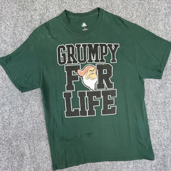 Disney Other - Disney Grumpy For Life T-Shirt Mens Large Green Snow White Seven Dwarfs Graphic